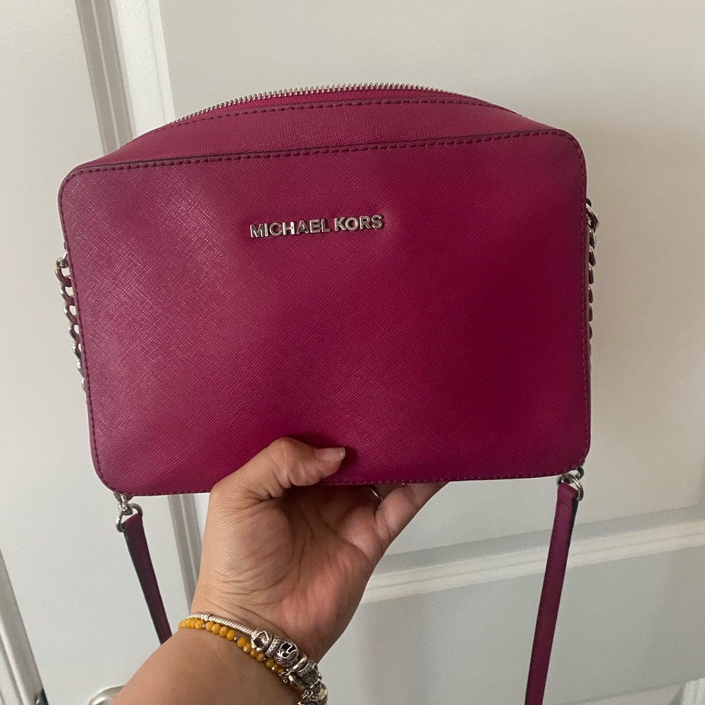 Michael Kors Fuchsia Saffiano Crossbody Bag